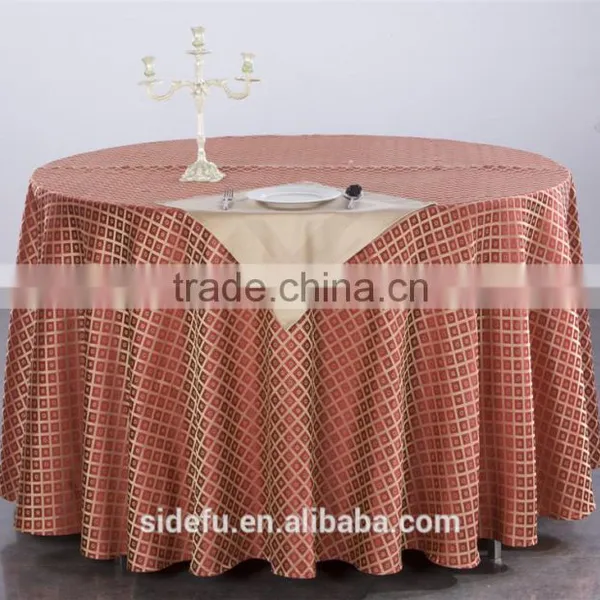 Custom Modern Design Table Linen Hotel Jacquard Round Table Cloth photo-3