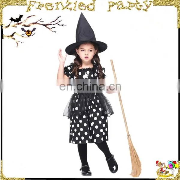 New Arrival Black With White Dot Halloween Witch Costume FGCC-0153 photo-2