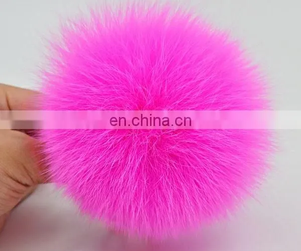 2016 Fashion Genuine Fox Fur Hat Accessory Pom Poms Wholesale Fur Ponpon