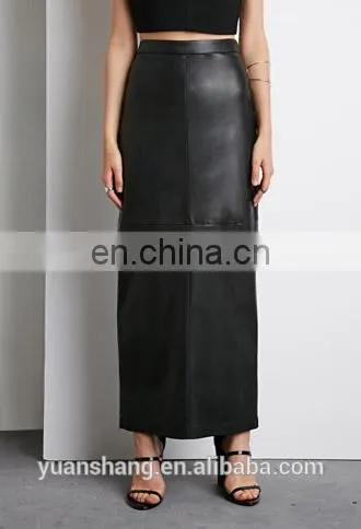 2015 New Design Fashion Women Leather Long Maxi Skirt photo-2