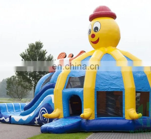 HI PVC Giant Kids Long Water Slide, Octopus Inflatable Castle Jumping Slide for Sale photo-6