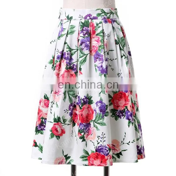 19 Colors ! Grace Karin Cheap Occident Short Retro Vintage Floral Print Cotton Skirt CL6294-3# photo-2