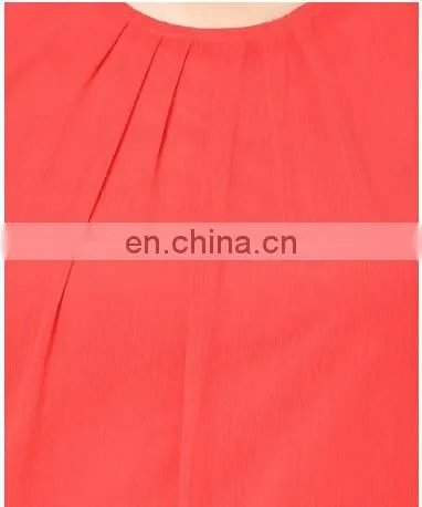 New Comfortable Cutting Ladies Fit Hot Summer Beautiful Latest Sexy Hot Red Fancy 3/4 Sleeves Blouse Tops Tunics Women Dress photo-4