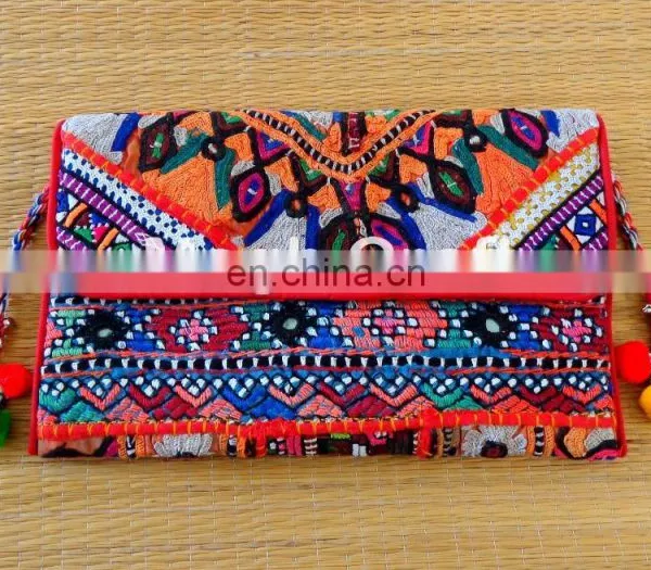 Designer Mirror Work Clutch- Women's Mirror Work Clutch- Hand Embroidered Banjara ClUTCH photo-2
