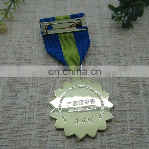 Worldwide Regional Feature Lion Baked Enamel Metal Medallion With Ribbon photo-2