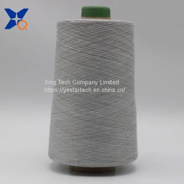 Natural Grey Yarn Ne21/1ply 20% Stainless Steel Fiber Blended With 80% Polyester Fiber-XTAA004 photo-2