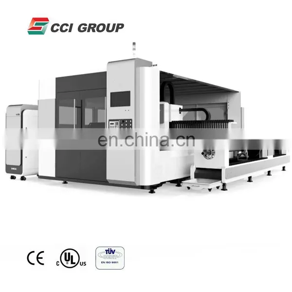 FLC4020GA Hot Sale Whole Cover Exchange Platform 4000w Metal and Non Metal Fiber Laser Cutting Machine photo-3