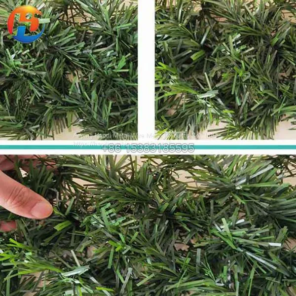 Artificial Grass Hedge Link Green Chain Link Fence photo-2