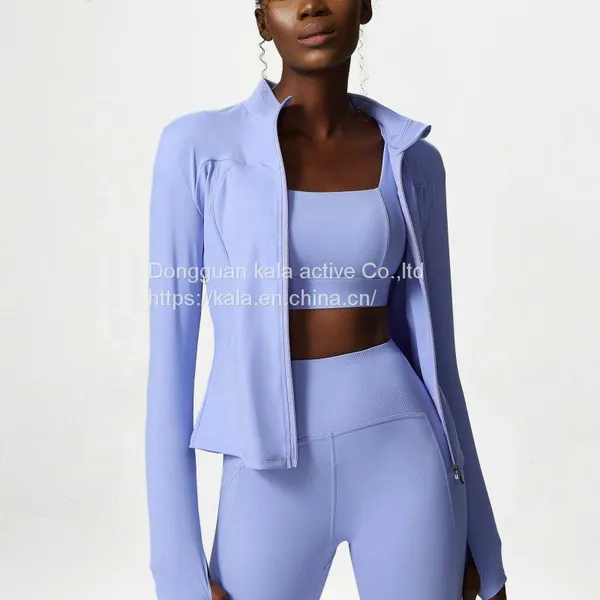 Plus Sizes Winter Custom Brand Yashion Logo Sport Yoga Wear Jacket Zipper Yoga 3-piece Set photo-5