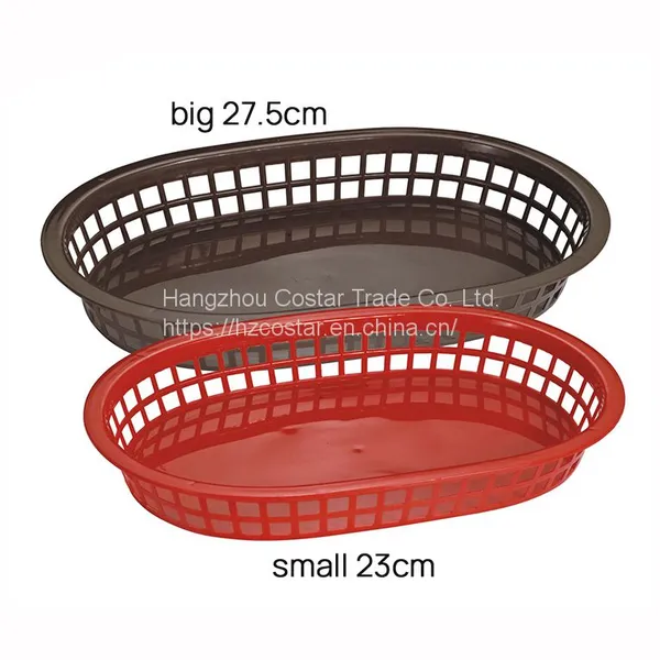 Foodservice Plastic Fry Fast Food Basket Bread Baskets Oval-Shaped Tray Restaurant Supplies, Deli Serving Bread Basket for Chicken, Burgers, Sandwiches & Fries photo-4