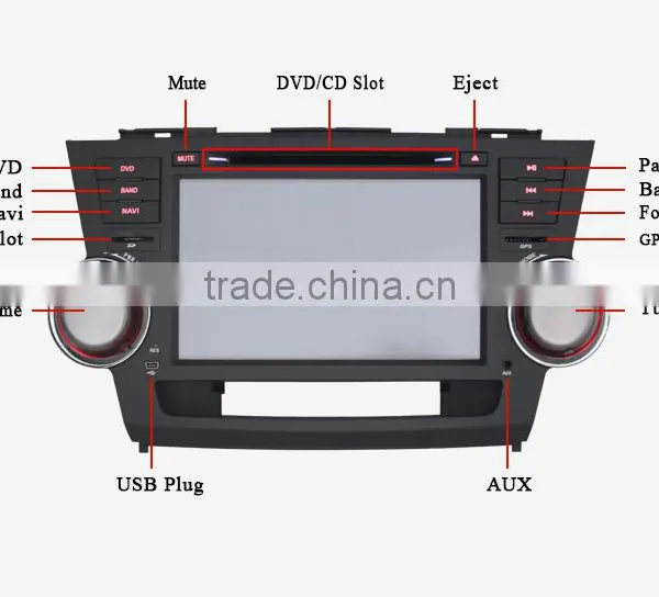 Double Din for TOYOTA HIGHLANDER Touch Screen Car DVD Car Stereo GPS 3G WIFI Bluetooth SWC RDS Phonebook AUX 1080P USB/SD photo-4