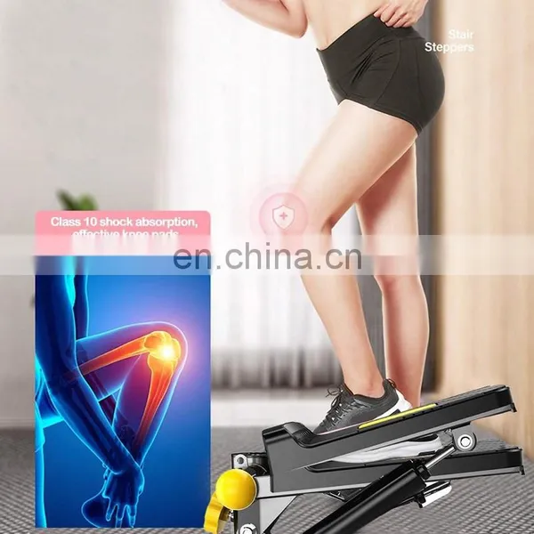 Adjustable Mini Air Climbers Stair Stepper Fitness Exercise Household Hydraulic Mute Stepper With Resistance Band LCD Display photo-5