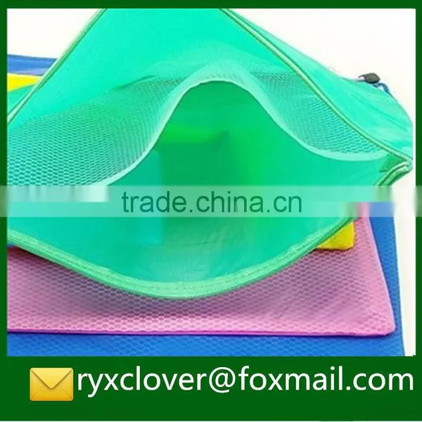 Colorful Pvc Gridding Zipper Two-double Document Bag in Different Size photo-4