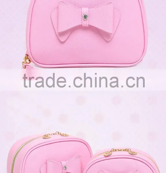 OEM Cute Pink pu Leather Cosmetic Bag Pouch,high Quality Travel Organizer Makeup Bag,funky Cosmetic Bag as Makeup Bag photo-2