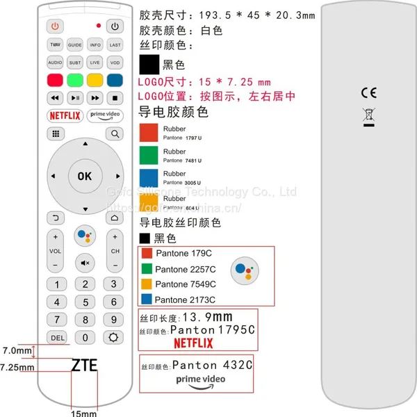 Manufacturer Silicone Button Silicone Button For TV Remote Control 47 Buttons NETFLIX