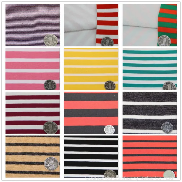 A Large Number of Stock Knitted Cotton Spandex Striped T-shirt Fabric is Supplied All Year Round photo-3