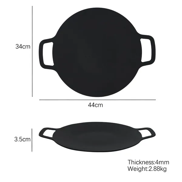 Non-stick Korean Meat Baking Carbon Steel BBQ Grill Plate photo-3
