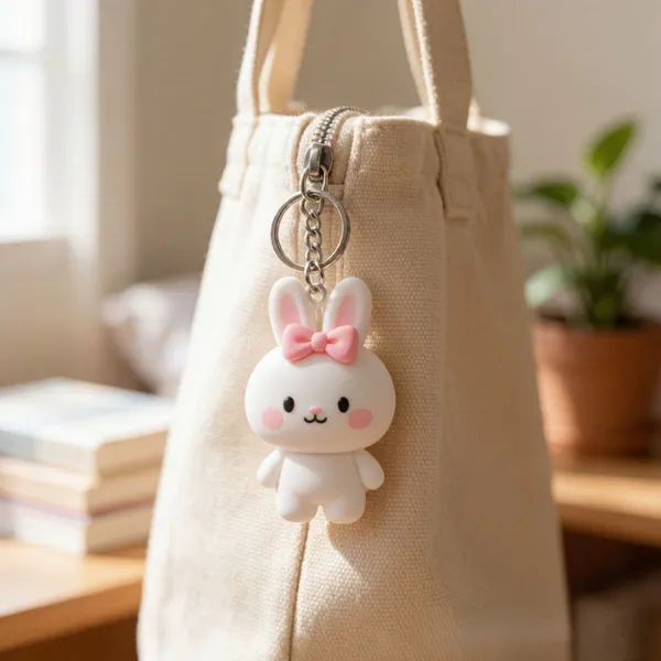 Custom Adorable 3D Anime Cartoon PVC Silicone Keychain Soft Rubber Character Key Ring & Backpack Charm photo-3