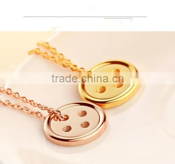 Latest Design Beads Necklace Rose Gold Button Lucky Necklace photo-4