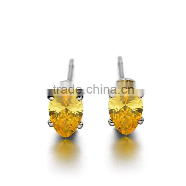 Newest 5 Pairs White and Yellow Zircon Jewellery Earrings Sets For Party Girls photo-6