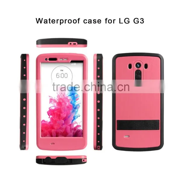 Redpepper Waterproof Case For LG G3 Fashion Hard PC Rubber Case With Bracket Back Case MT-5119 photo-6