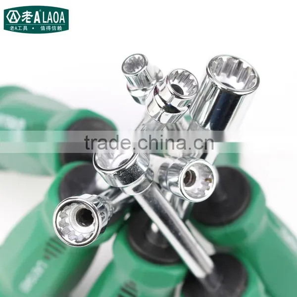 LAOA12 Angle Torx CR-V Mulction Socket Screwdriver Rubber Handle Screw Driver Tool Arbor Hardening Antislip Metal For Hex Screw photo-2