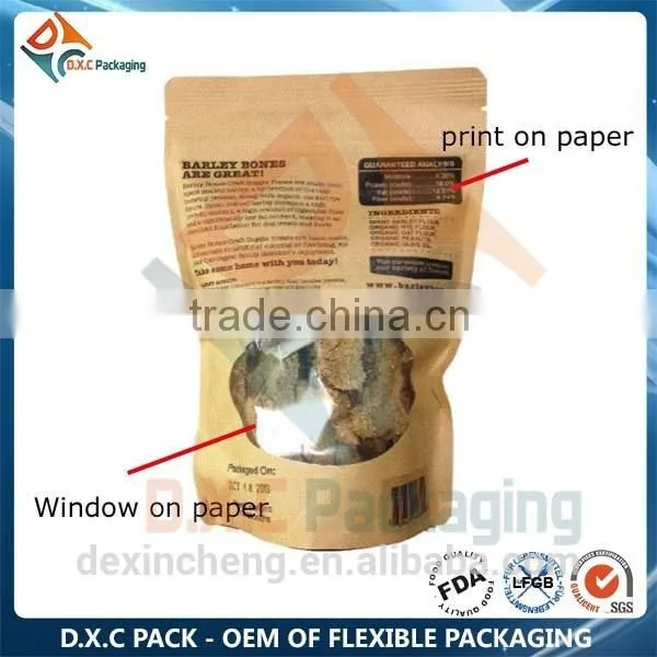 Stand Up Brown Paper Packaging Bag With Zipper Lined Foil photo-3