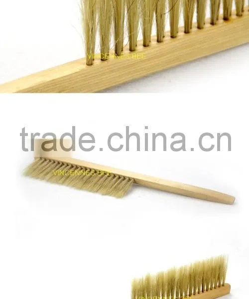 Top Quality Beekeeping Wooden Handle Horsehair Bee Brush, Double Row Bee Brush Horsehair Beehive Brush Cleaning Brush photo-3