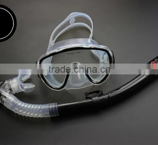 Water Sports Anti-Fog Silicone Scuba Diving Mask Dry Snorkel Set photo-4