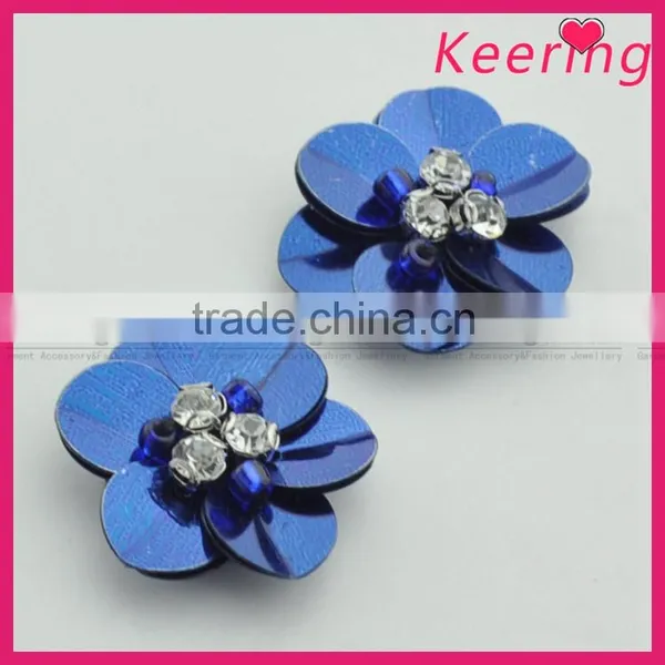 Summer Fashion Flowers Cloth Patches in Dark Blue photo-4