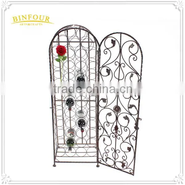 Factory Price 2 Tiers Metal Wine Display Cabinet Wine Standing photo-3