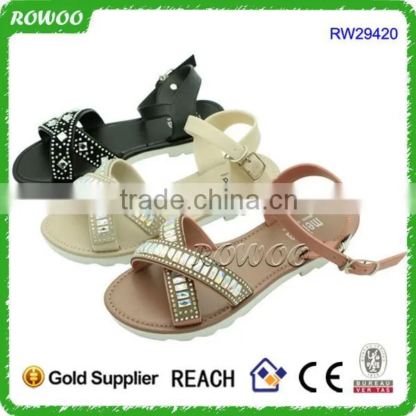 2016 Lovely New Designs Flat Sandals China Wholesale Sandals For Lady photo-2