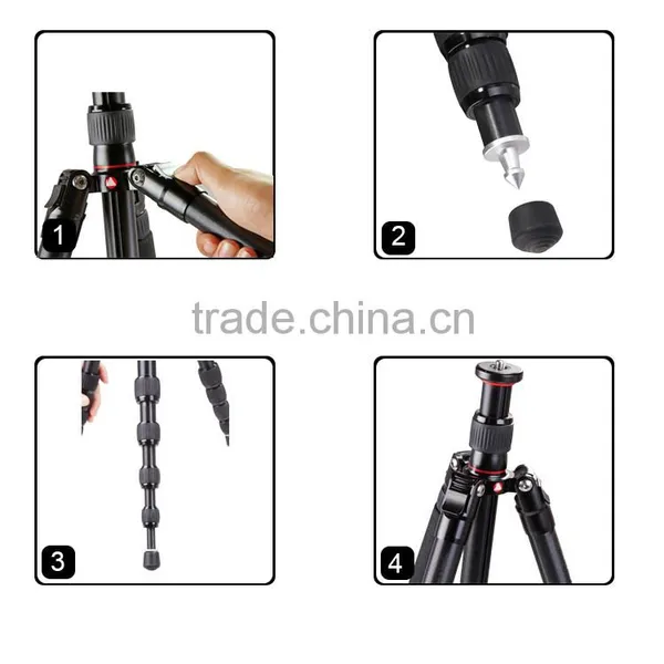 Lightweight Aluminum Camera Tripod Travel Tripod K009B+V00 photo-6