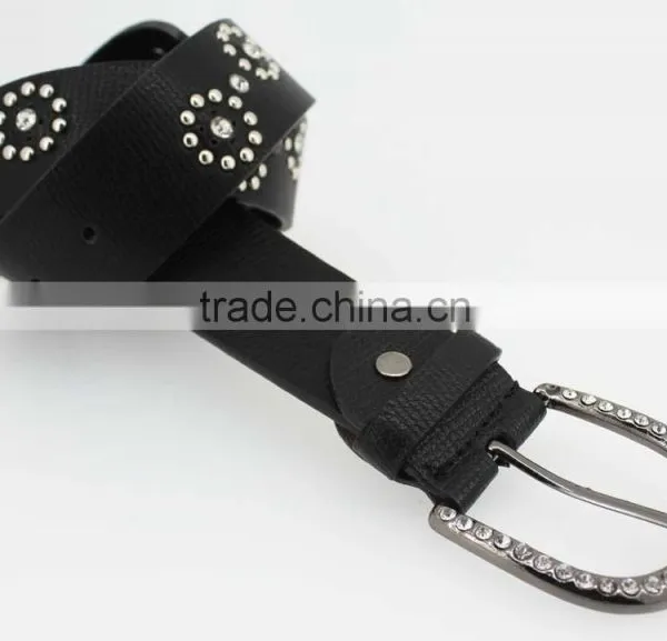 Women's Fashion Flowermetal Studded Jeans Belt With Shiny Rhinestone Accessories in Chinese Factory photo-5