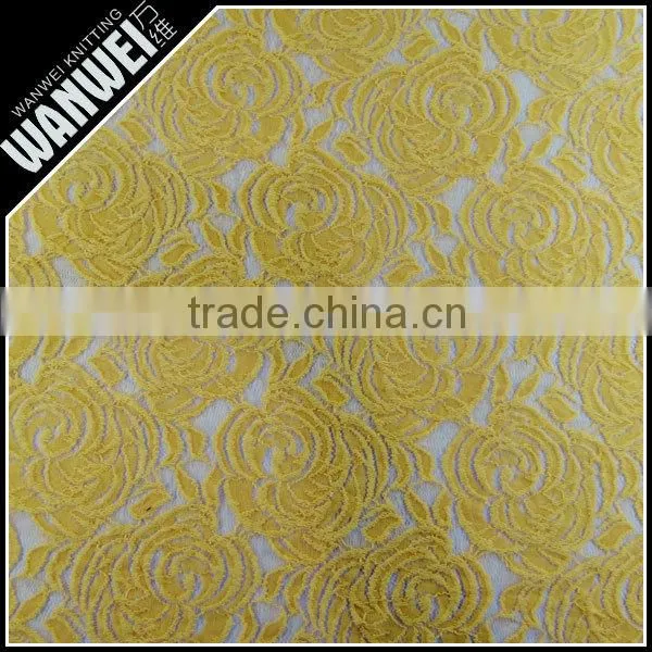 Light Orange Voile Pressure Yarn Discount Promotion Antigue Fabric for Wedding Dress Hollow Worsted Nylon Spandex Cotton Lace photo-6