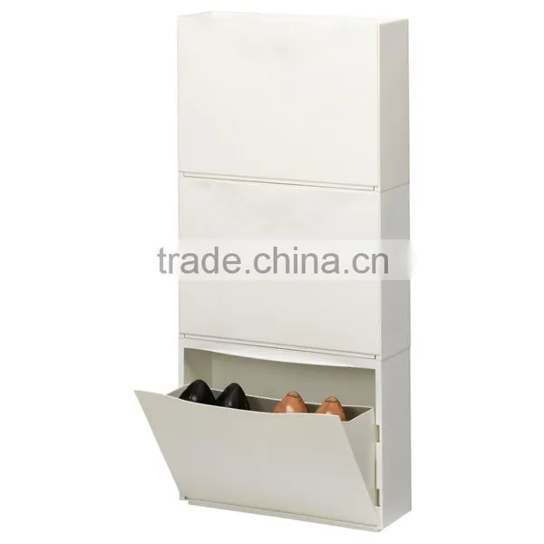 Cheap Three Drawers Steel Shoe Cabinet 30 Pair Metal Shoe Rack White Antique Store Shoe Cabinet photo-2
