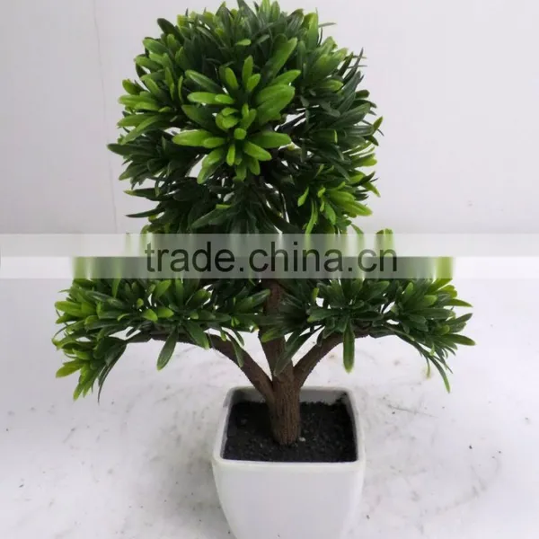 High Quality Low Cost Artificial Podocarpus Bonsai Tree for Table Decoration photo-4