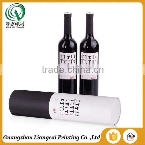 Recycled Customized Tall Single Wine Bottle Kraft Paper Round Box Round Paper Wine Boxes photo-2
