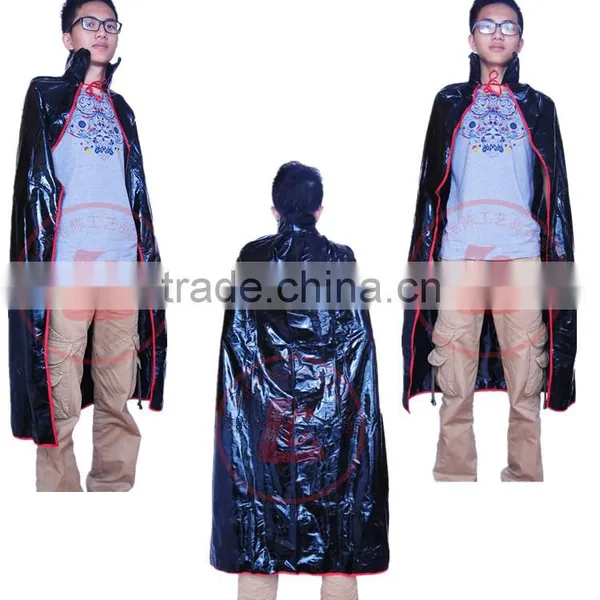 Halloween Party Sexy Mens Cape Coat Long Black Plastic Cape Vampire Cape photo-2