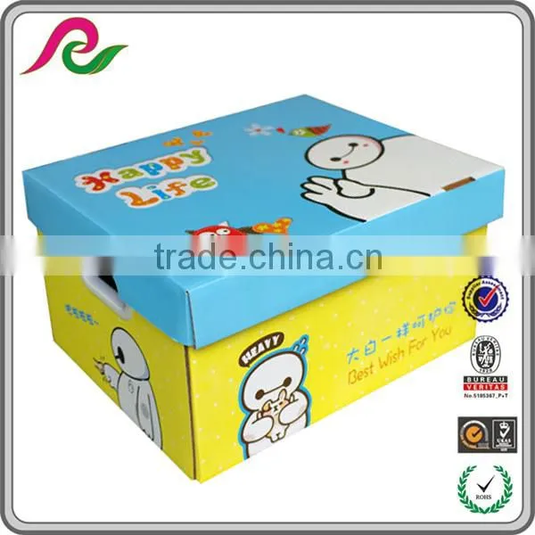 Carton Box With Plastic Handle Folding Box With Yellow Printing photo-2