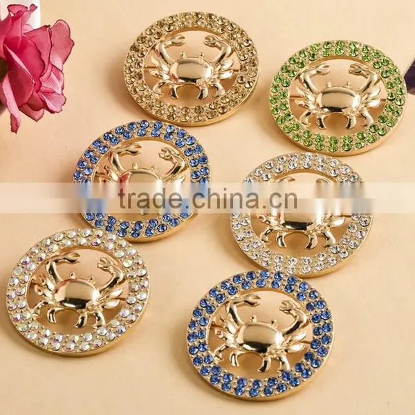 Zinc Alloy Crystal Zodiac Cancer Extra Large Brooch photo-2
