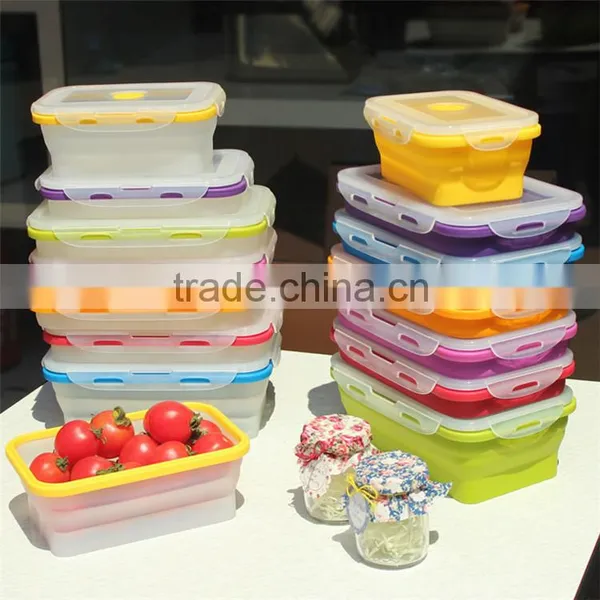 2015 Wholesale Silicone Collapsible Lunch Box /storage Box Quality Choice photo-5