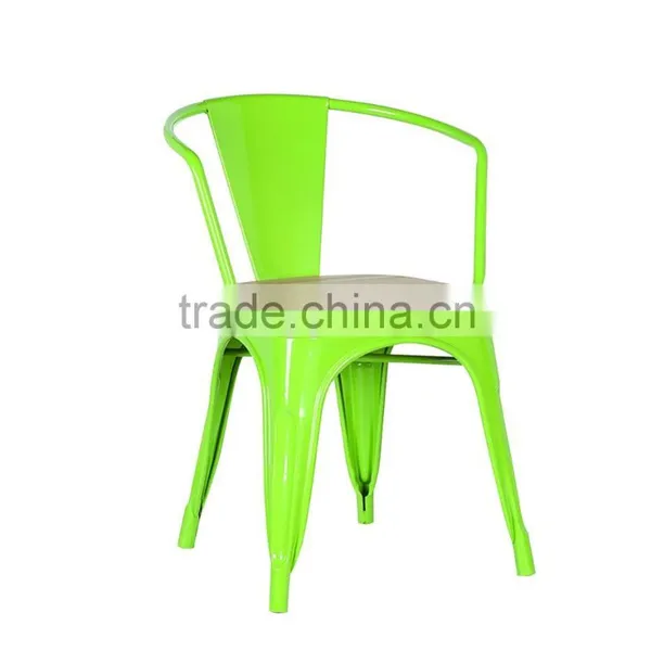 Vintage Metal Dinning Chairs With Timber Cushion