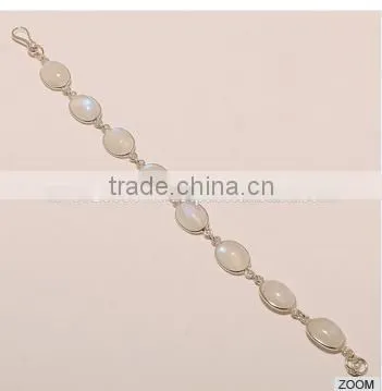 B0037-STERLING SILVER WHITE RAINBOW BRACELET 11.53