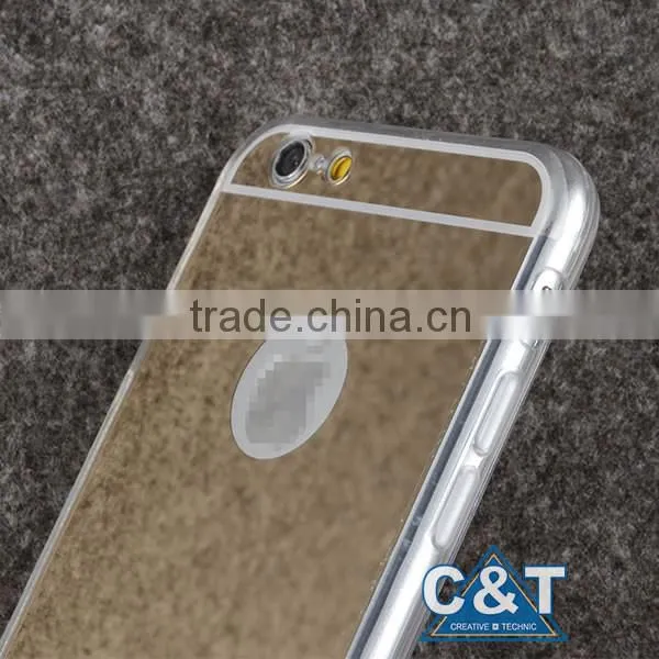 C&T Fashion Gold Mirror Face Mixed Tpu Gel Case Newest Design for Iphone 6 photo-3