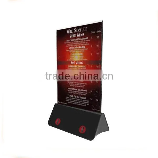 Factory Manufacturer Tabletop Acrylic Restaurant Menu Holder, Portable Power Bank Menu Holder photo-5