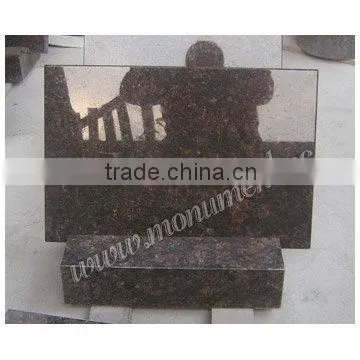 Tan Brown Granite Tombstone