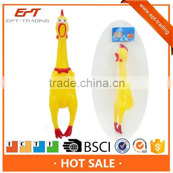 Funny Vinyl Squeeze Shrilling Scream Chicken Toy for Kid