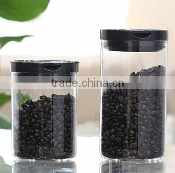 1000ml/300g Coffee Storage Glass Jar Glass Tea Canister With Plastic Lid for Keeping Fresh