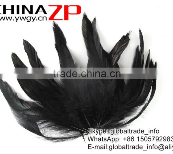Leading Supplier CHINAZP Factory High Quality Black Chicken Dyed Rooster Schlappen Feathers photo-3